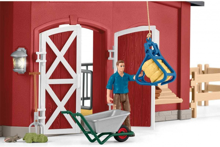 Schleich Farm World 42606 - Stor lada med djur och tillbehör