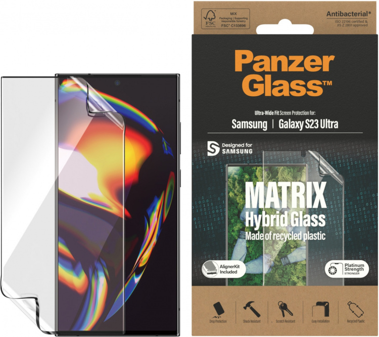 PanzerGlass Matrix skyddsfilm, Easy Aligner, Samsung Galaxy S23 Ultra