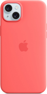 Apple iPhone 15 Plus silikonfodral med MagSafe, guava rosa
