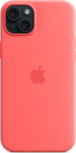 Apple iPhone 15 Plus silikonfodral med MagSafe, guava rosa