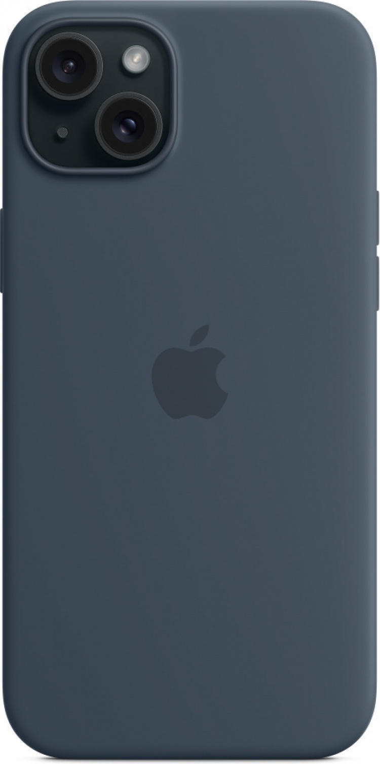 Apple iPhone 15 Plus silikonfodral med MagSafe, blå