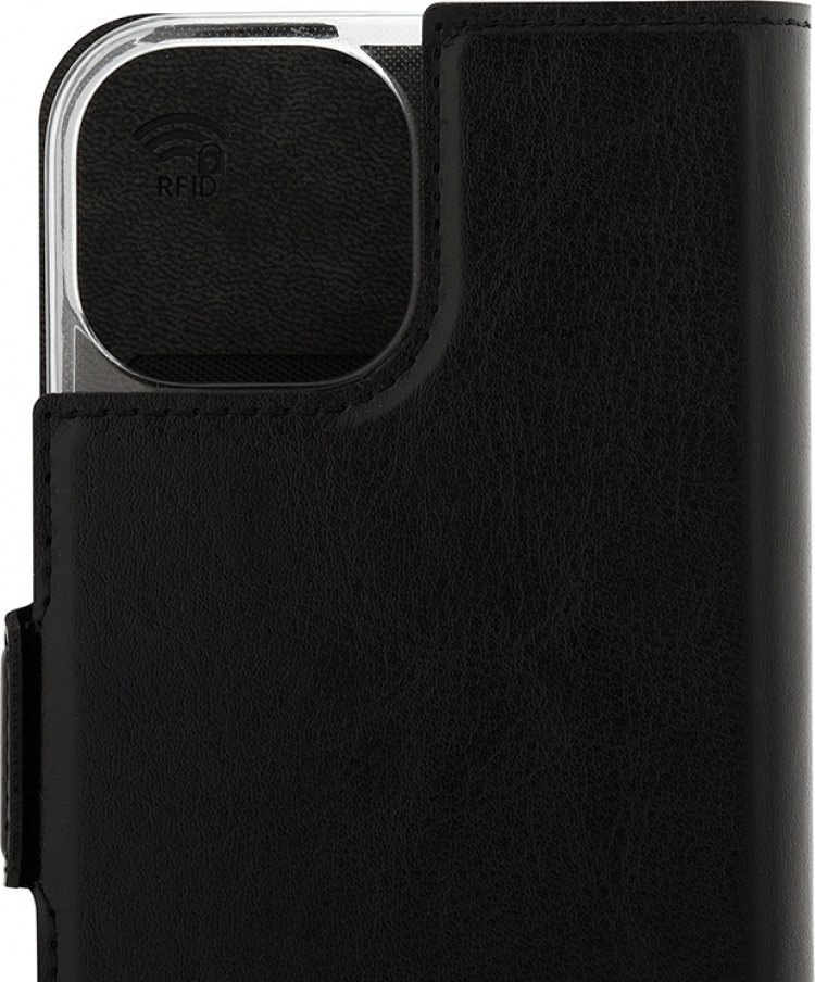 Wave BookCase - skyddsfodral, MagSafe-kompatibelt, iPhone 15, svart.