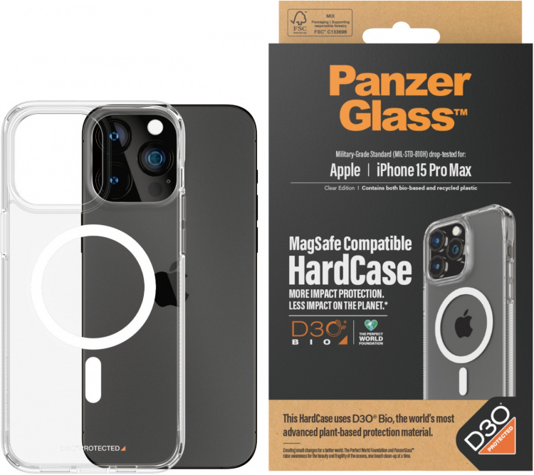 PanzerGlass HardCase med D3O -skyddsfodral, MagSafe-kompatibelt, iPhone 15 Pro Max. PanzerGlass HardCase med D3O -skyddsfodral, MagSafe-kompatibelt, iPhone 15 Pro Max.
