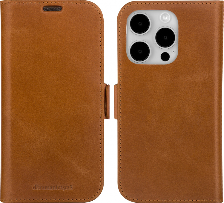 Dbramante1928 Lynge, plånbok och skyddsfodral, iPhone 15 Pro Max, brun