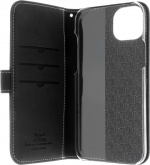 Insmat Exclusive Flip Case plånboksfodral, iPhone 15 Plus, svart