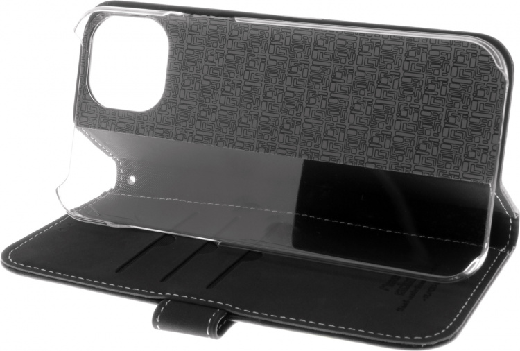 Insmat Exclusive Flip Case plånboksfodral, iPhone 15 Plus, svart