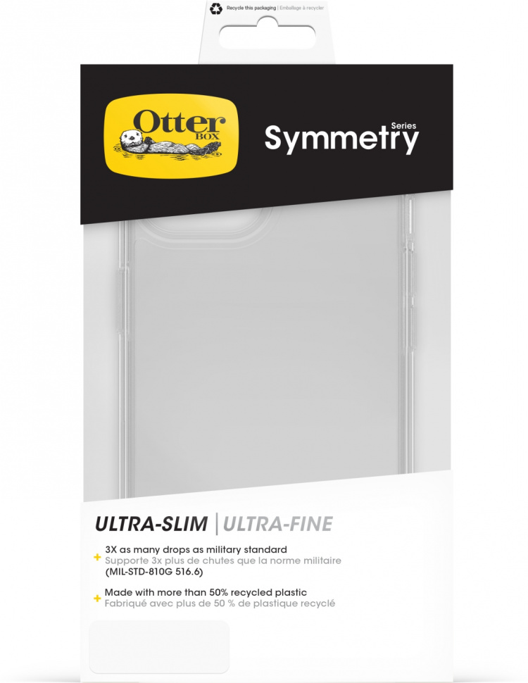  Otterbox Symmetry Clear -skyddsfodral, iPhone 15 / 14 / 13, genomskinligt