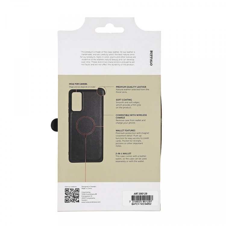 Buffalo Mobilfodral Läder 2-i-1 Svart - Samsung S23 FE 5G Buffalo Mobilfodral Läder 2-i-1 Svart - Samsung S23 FE 5G