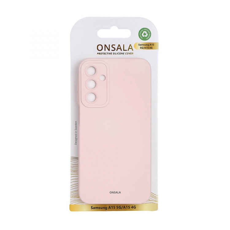 Onsala Mobilskal med Silikonkänsla Chalk Pink - Samsung A15 5G/A15 4G