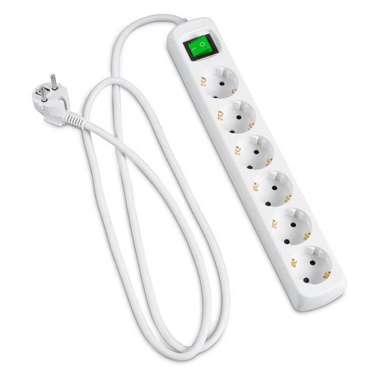 Hama Grenuttag 6-vägs Strömbrytare Vit 3,0m Hama Grenuttag 6-vägs Strömbrytare Vit 3,0m