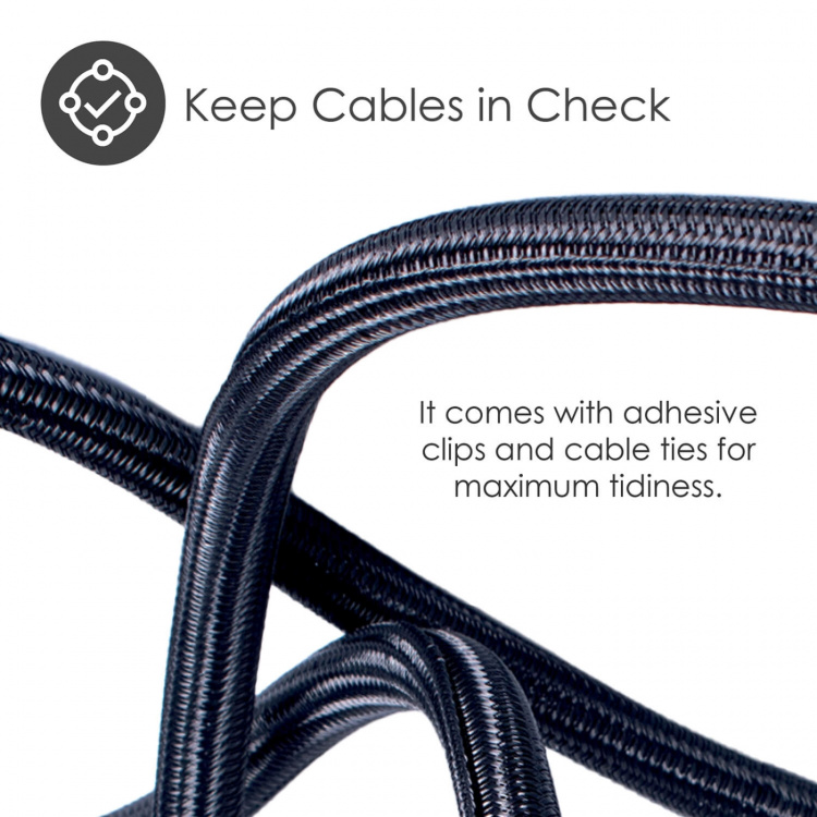 Desire2 Kabelmantel 13mm 4m Med Kardborrstängning Svart