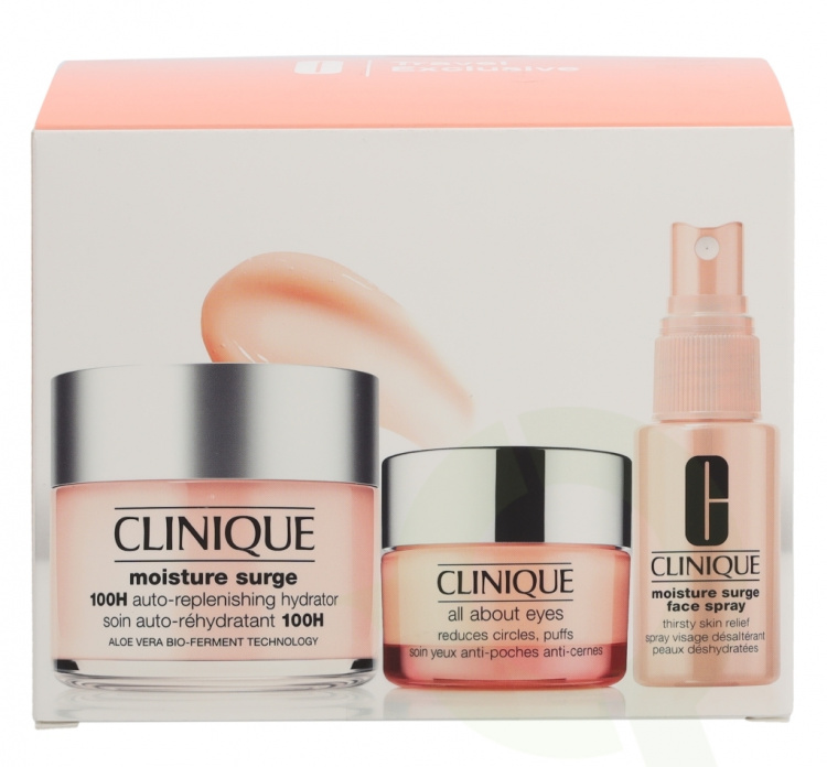 Clinique Moisture Surge Set 170 ml Moisture Surge 100H 125ml/All About Eyes 15ml/Moisture Surge Face Spray 30ml