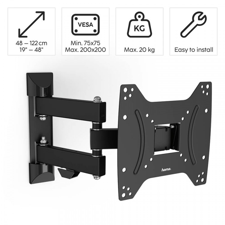 Hama TV Wall Bracket Full Motion VESA up to 200x200 48