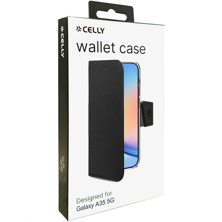 Celly Wally Wallet Case Galaxy A35 5G Svart
