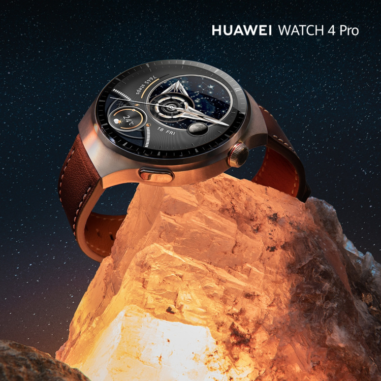Huawei Watch 4 Pro LTE - Smartwatch, 49 mm, Brunt läderband