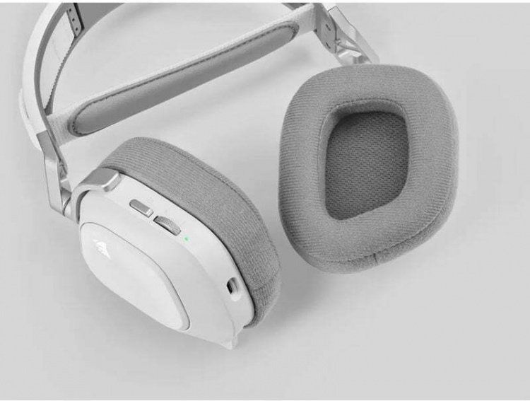 Corsair HS80 RGB Trådlös - Headset med mikrofon, vit