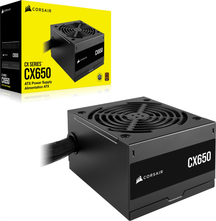 Corsair CX650 ATX strömförsörjning, 650 W.