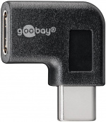 Goobay Adapter USB-C™ till USB-C™ 90°, svart USB-C™ uttag > USB-C™ plugg Goobay Adapter USB-C™ till USB-C™ 90°, svart USB-C™ uttag > USB-C™ plugg