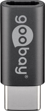 Goobay Adapter USB-C™ till USB 2.0 Micro-B, grå USB-C™ plugg > USB 2,0 mikro uttag (typ B)