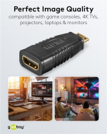 Goobay HDMI™-adapter, Guldpläterad (4K @ 60 Hz) HDMI™-uttag (typ A) > HDMI™-minikontakt (typ C) Goobay HDMI™-adapter, Guldpläterad (4K @ 60 Hz) HDMI™-uttag (typ A) > HDMI™-minikontakt (typ C)
