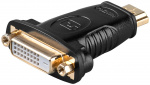 Goobay HDMI™/DVI-D-adapter, Guldpläterad HDMI™-kontakt (typ A) > DVI-D-uttag Dual-Link (24+1 poler)