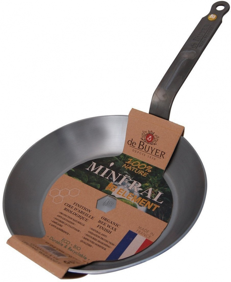 De Buyer Mineral B Element -stekpanna, kolstål, 26 cm