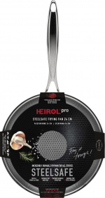 Heirol Pro Steelsafe -stekpanna, rostfritt stål + non-stick-beläggning, 24 cm. Heirol Pro Steelsafe -stekpanna, rostfritt stål + non-stick-beläggning, 24 cm.