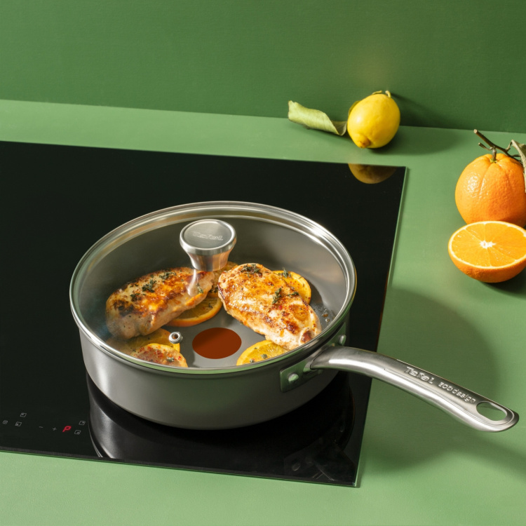 Tefal (RE)NEW+ -Sauteuse, 24 cm, keramisk beläggning, grå
