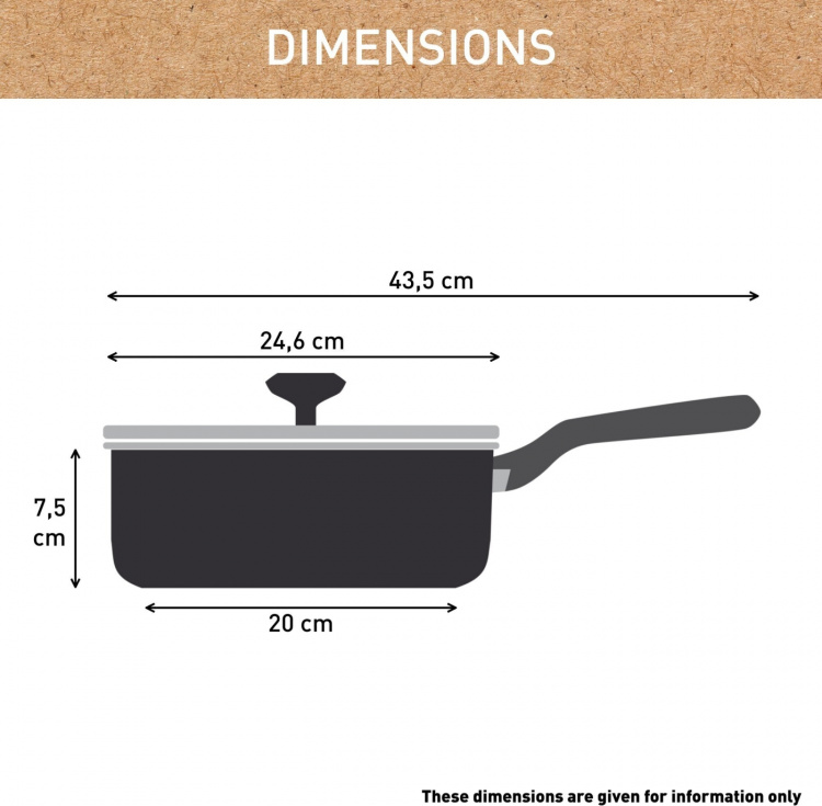 Tefal (RE)NEW+ -Sauteuse, 24 cm, keramisk beläggning, grå