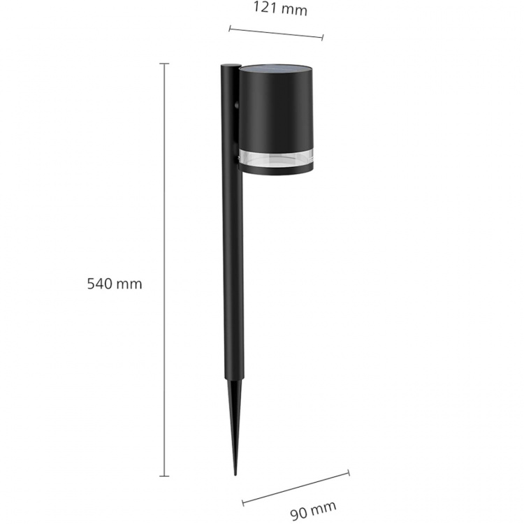 Philips Fyce Trädgårdslampa Rak Solcell Ultra Efficient LED 200lm Svart Philips Fyce Trädgårdslampa Rak Solcell Ultra Efficient LED 200lm Svart
