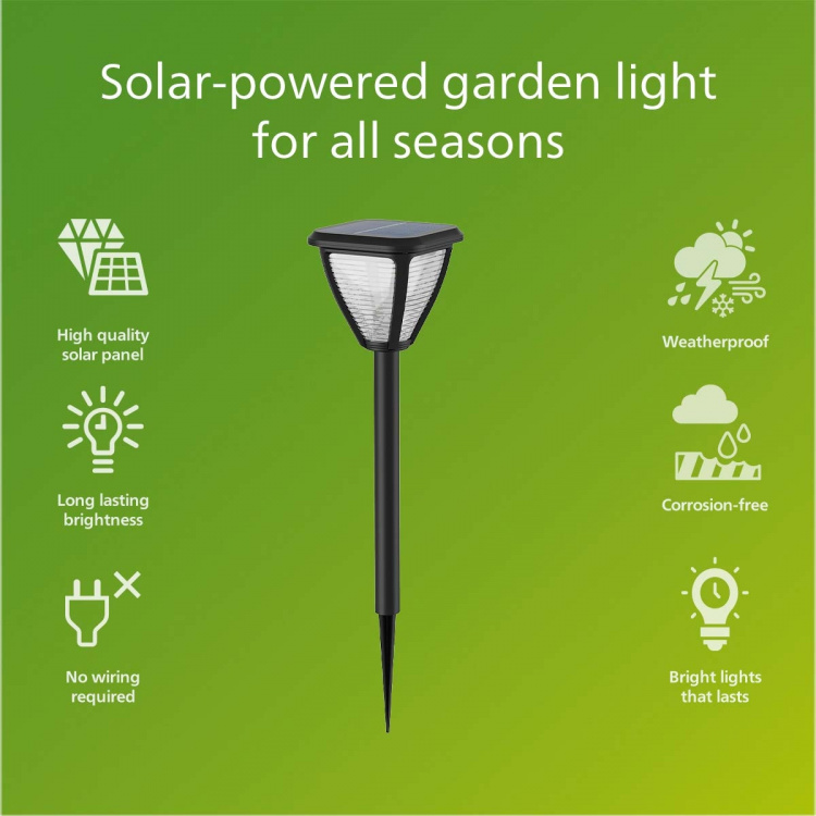 Philips Vapora Trädgårdslampa Solcell LED 200lm Svart