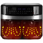 Emerio Dubbel Varmluftsfritös 5+5 liter 2400Watt Digital Emerio Dubbel Varmluftsfritös 5+5 liter 2400Watt Digital