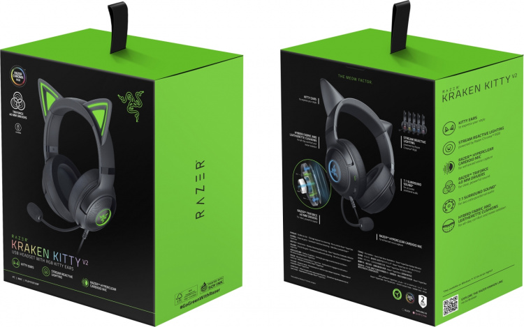 Razer Kraken Kitty V2 Gaming Headset, Svart
