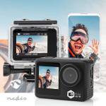 Nedis Action Cam | Dubbel scherm | 4K@30fps | 16 MPixel | Waterbestendig tot: 30.0 m | 90 min | Wi-Fi | App beschikbaar voor: Android™ / IOS | Mounts inbegrepen | Zwart Nedis Action Cam | Dubbel scherm | 4K@30fps | 16 MPixel | Waterbestendig tot: 30.0 m | 90 min | Wi-Fi | App beschikbaar voor: Android™ / IOS | Mounts inbegrepen | Zwart