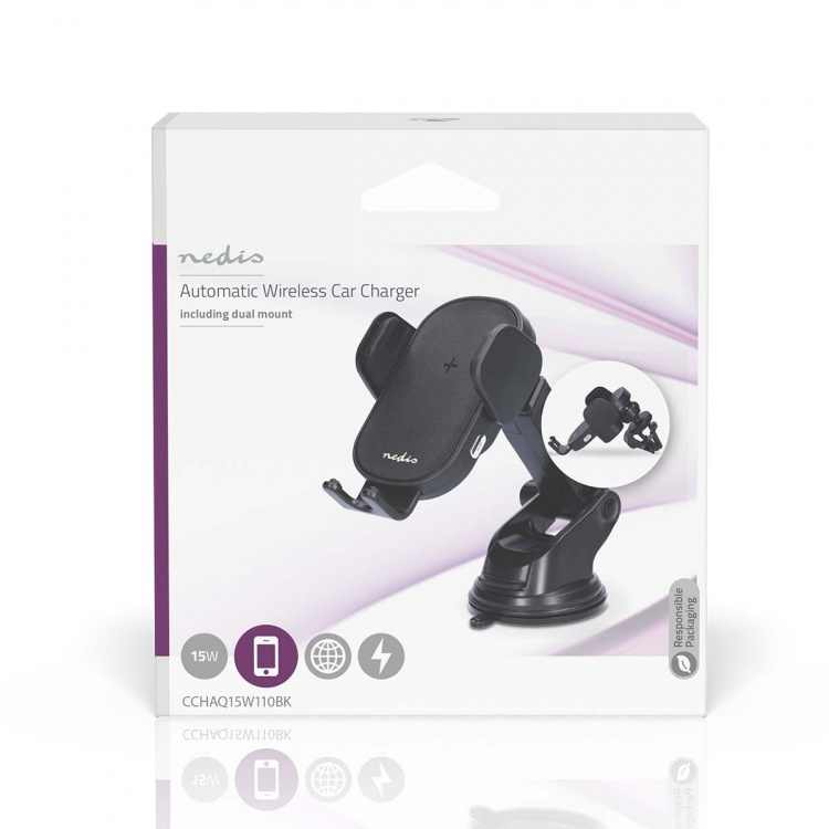 Nedis Draadloze Autolader | 7.5 / 10 / 15 W | 1.5 / 1.67 / 2 A | 1.00 m | FOD / Overstroom / Oververhittingsbescherming / Overvoltage | USB Type-C™ | Inclusief kabel Nedis Draadloze Autolader | 7.5 / 10 / 15 W | 1.5 / 1.67 / 2 A | 1.00 m | FOD / Overstroom / Oververhittingsbescherming / Overvoltage | USB Type-C™ | Inclusief kabel