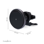 Nedis Draadloze Autolader | 7.5 / 10 / 15 W | 1.5 / 1.67 / 2 A | 1.00 m | FOD / Overstroom / Oververhittingsbescherming / Overvoltage | USB Type-C™ | Inclusief kabel