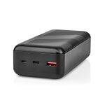 Nedis Powerbank | 30000 mAh | 1.5 / 2.0 / 3.0 A | Outputs: 2 | Output: 1x USB-A / 1x USB-C™ | Inputs: 1x Micro USB / 1x USB-C™ | PD3.0 20W | Lithium-Polymeer