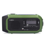 Nedis Noodradio | Draagbaar Model | DAB+ / FM | Batterij Gevoed / Handslinger / Solar Powered / USB Gevoed | Wekkerfunctie | Groen / Zwart