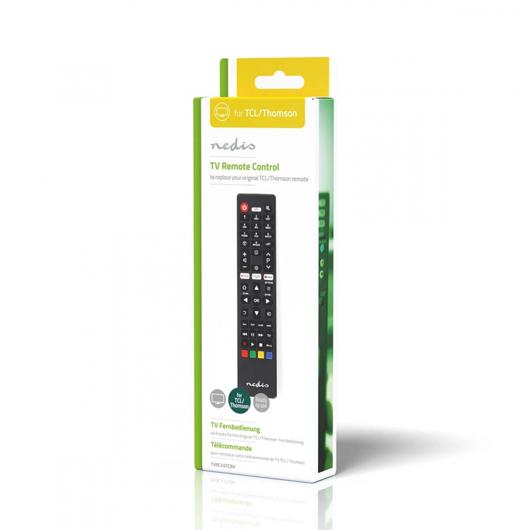 Nedis Vervangende Afstandsbediening | Geschikt voor: TCL/Thomson | Vast | 1 Apparaat | Amazon Prime / Netflix Knop / Youtube Knop | Infrarood | Zwart
