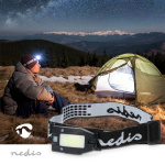 Nedis LED hoofdlamp | Batterij Gevoed / USB Gevoed | 3.7 V DC | Incl. batterij(en) | Oplaadbaar | Nominale lichtstroom: 180 lm | Lichtbereik: 20 m