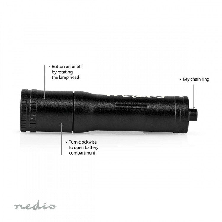 Nedis LED-Zaklamp | Batterij Gevoed | 1.5 V DC | 3 W | 1x AAA/LR03 | Nominale lichtstroom: 100 lm | Lichtbereik: 35 m | Stralingshoek: 10 ° Nedis LED-Zaklamp | Batterij Gevoed | 1.5 V DC | 3 W | 1x AAA/LR03 | Nominale lichtstroom: 100 lm | Lichtbereik: 35 m | Stralingshoek: 10 °