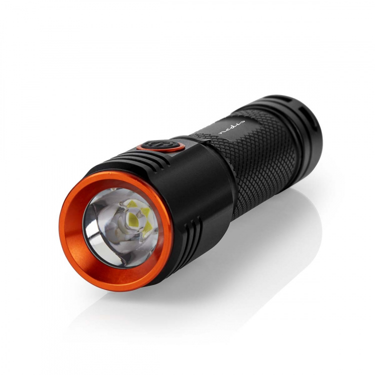 Nedis LED-Zaklamp | Batterij Gevoed | 3.7 V DC | 20 W | N/A | Incl. batterij(en) | Oplaadbaar | Nominale lichtstroom: 2000 lm | Lichtbereik: 180 m | Stralingshoek: 10 °