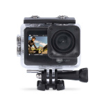 Nedis Action Cam | Dubbel scherm | 1080p@30fps | 12 MPixel | Waterbestendig tot: 30.0 m | 70 min | Wi-Fi | App beschikbaar voor: Android™ / IOS | Mounts inbegrepen | Zwart