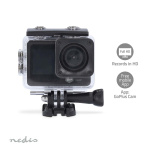 Nedis Action Cam | Dubbel scherm | 1080p@30fps | 12 MPixel | Waterbestendig tot: 30.0 m | 70 min | Wi-Fi | App beschikbaar voor: Android™ / IOS | Mounts inbegrepen | Zwart
