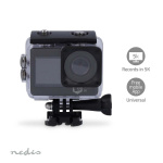 Nedis Action Cam | Dubbel scherm | 5K@30fps | 16 MPixel | Waterbestendig tot: 30.0 m | 80 min | Wi-Fi | App beschikbaar voor: Android™ / IOS | Mounts inbegrepen | Zwart