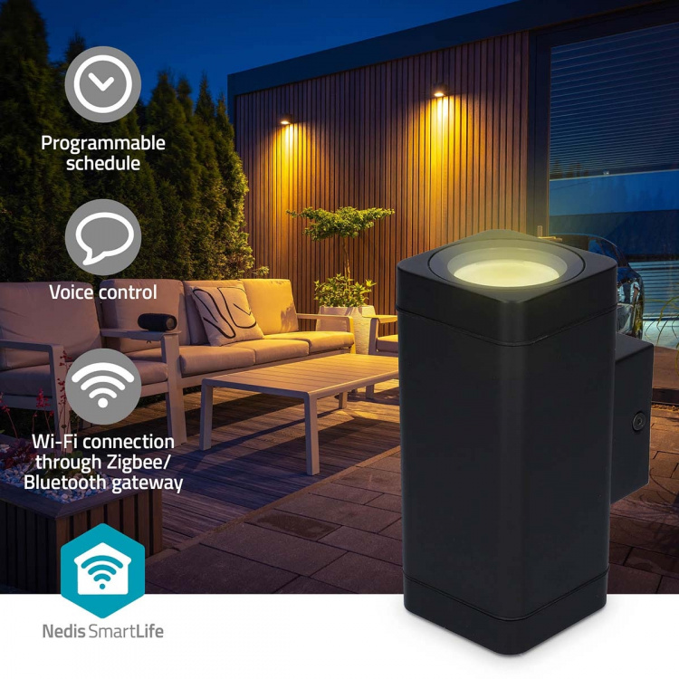 Nedis Smartlife Buitenlamp | 760 lm | Bluetooth® | 8.5 W | Warm tot Koel Wit | 2700 - 6500 K | ABS | Android™ / IOS