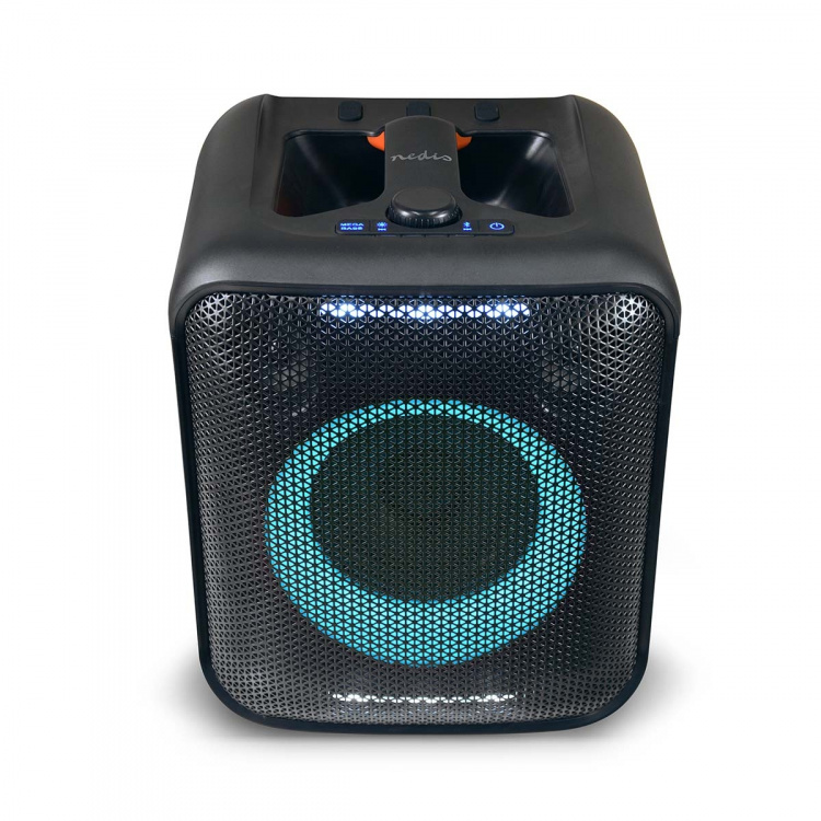 Nedis Bluetooth® Party Speaker | Maximale batterijduur: 5 uur | 150 W | Handgreep | Feestverlichting | Koppelbaar | Equalizer | Oranje / Zwart Nedis Bluetooth® Party Speaker | Maximale batterijduur: 5 uur | 150 W | Handgreep | Feestverlichting | Koppelbaar | Equalizer | Oranje / Zwart
