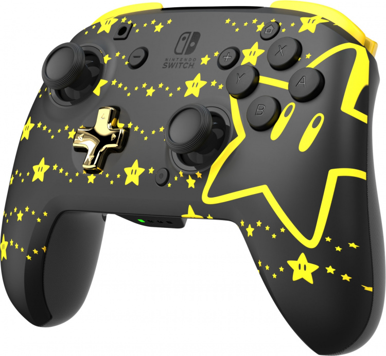 PDP Gaming Rematch Glow Wireless Controller - trådlös spelkontroll, Mario Stars, Switch PDP Gaming Rematch Glow Wireless Controller - trådlös spelkontroll, Mario Stars, Switch