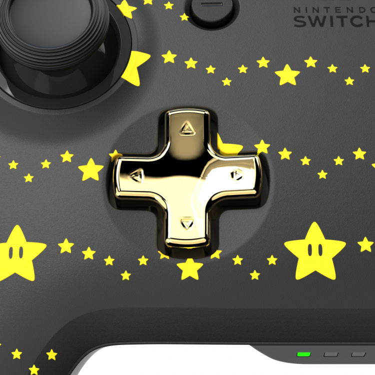 PDP Gaming Rematch Glow Wireless Controller - trådlös spelkontroll, Mario Stars, Switch PDP Gaming Rematch Glow Wireless Controller - trådlös spelkontroll, Mario Stars, Switch