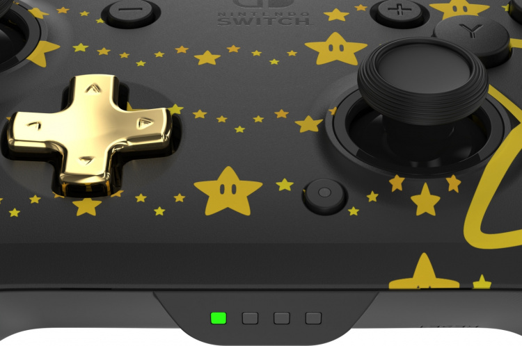 PDP Gaming Rematch Glow Wireless Controller - trådlös spelkontroll, Mario Stars, Switch PDP Gaming Rematch Glow Wireless Controller - trådlös spelkontroll, Mario Stars, Switch